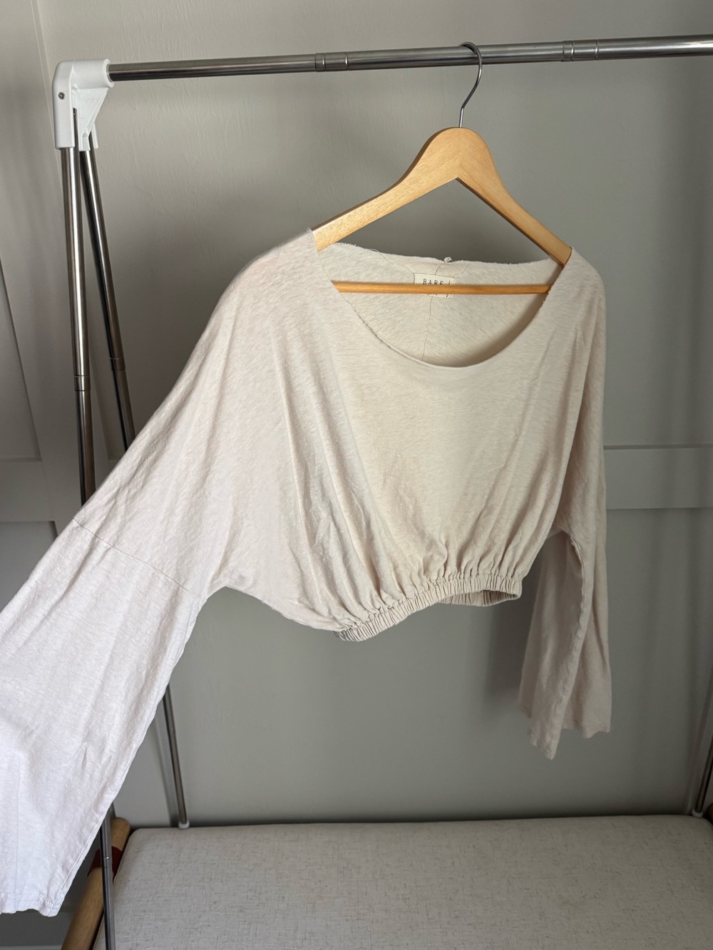 BARE Anthropology by Charlie Holiday Neutral Scoop Neck Top - Light Beige